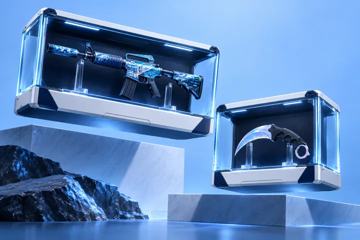 Illustrative game skin display cases